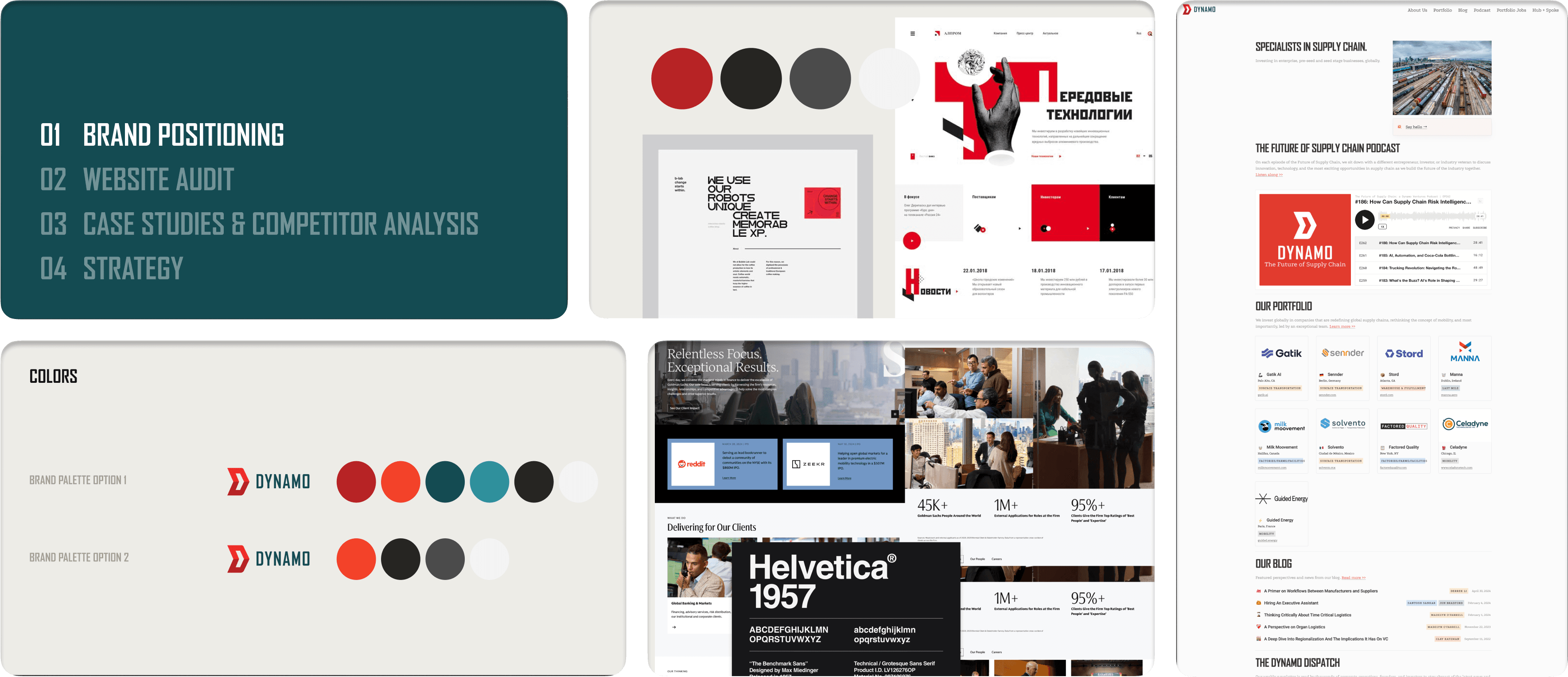 Design mockups and style guide for Dynamo's new website