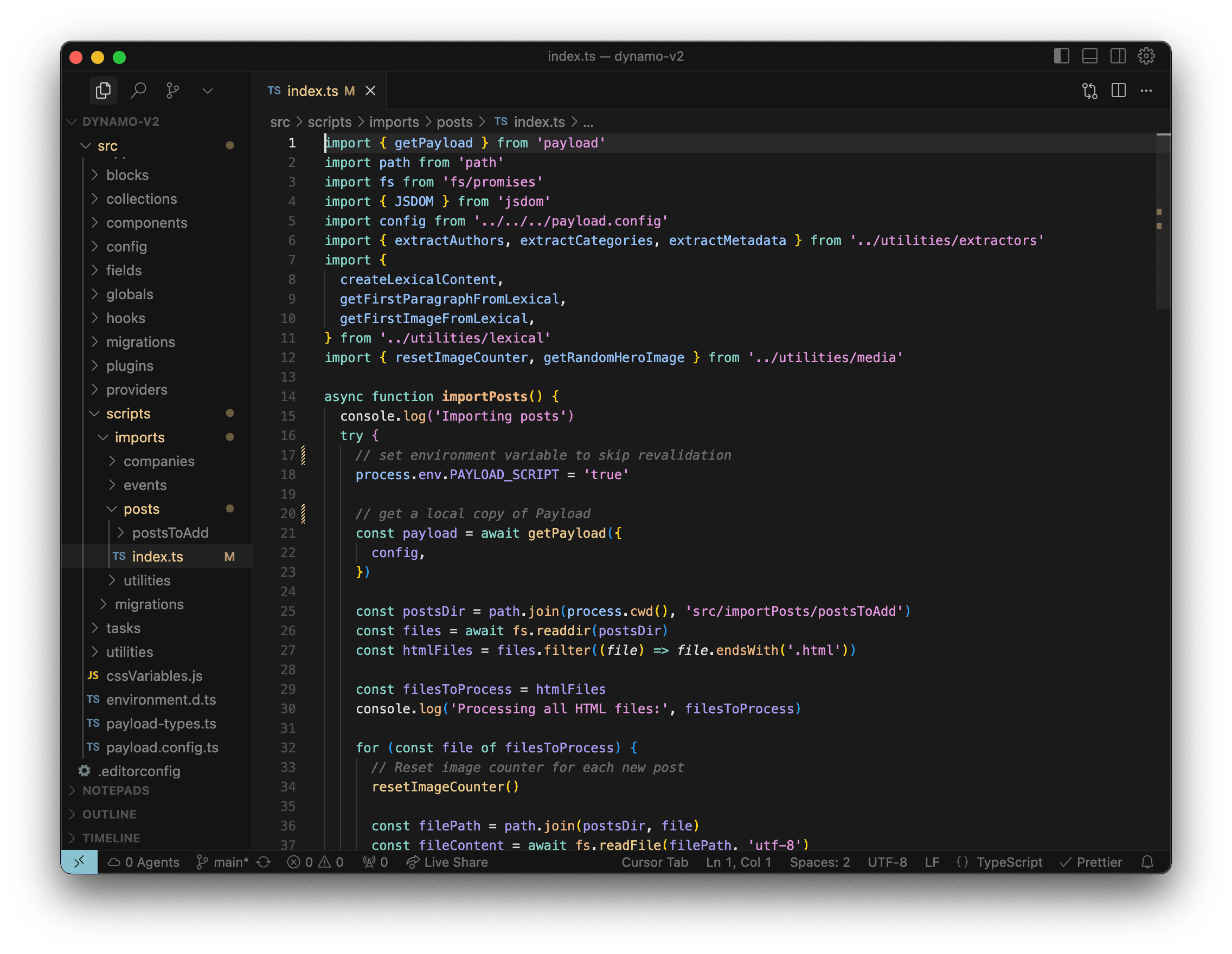Diagram showing automated content import flow and processing